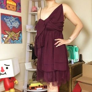 Leon Max Purple Bow Dress, Size Small